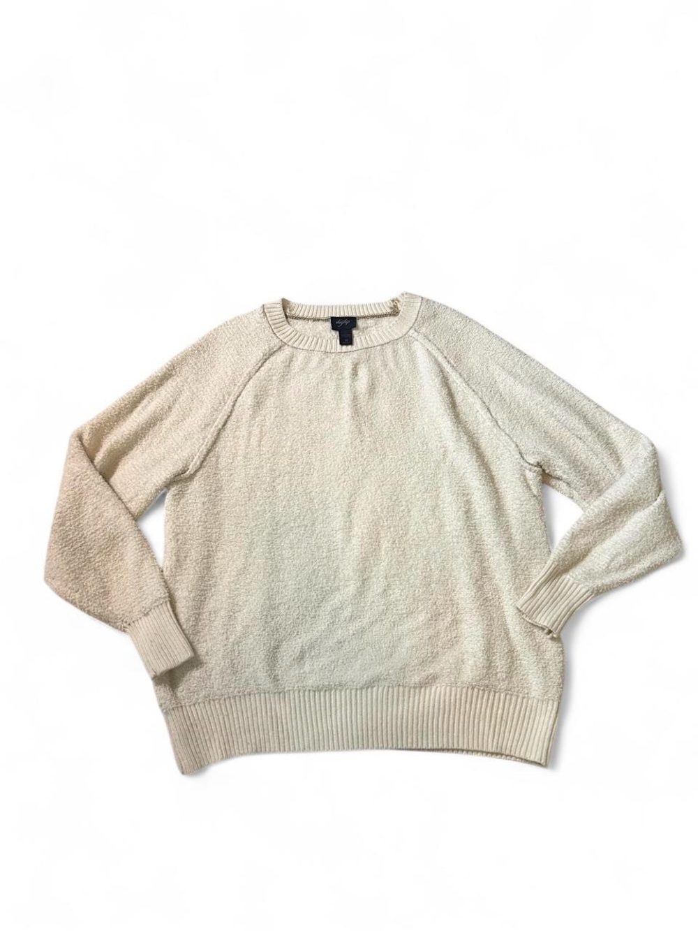 Daytrip Cream Boucle Textured Crewneck Sweater
